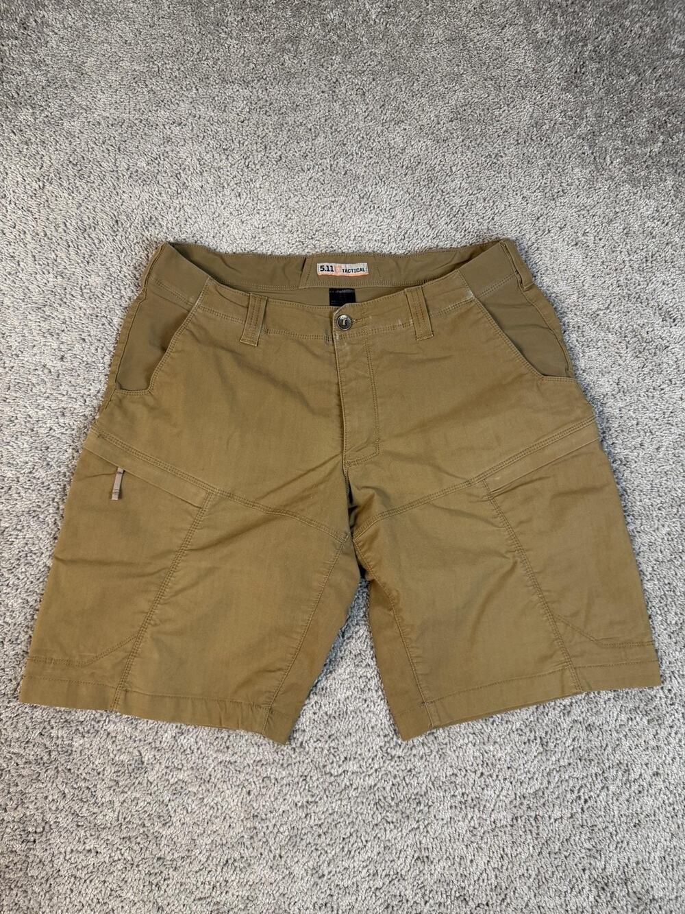 5.11 Tactical Shorts Mens 38 Brown Cargo Canvas Blend 11 In Inseam Pockets